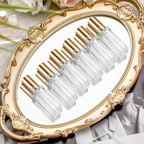 Glass Perfume Atomizer 8ml Gold - Pack of 60 Portable Refillable Bottles
