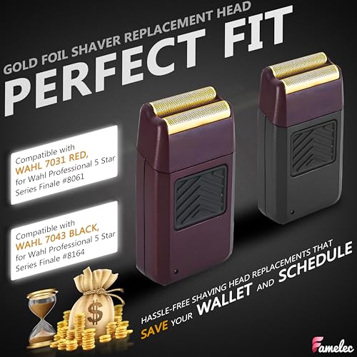 for Wahl Shaver Foil Replacement Professional 5 Star Series Finale Shaver, Fit for Wahl Super Close Replacement Foil 7031-100 7043-100, Razor Foil for Wahl Electric Razor (4 Pack)