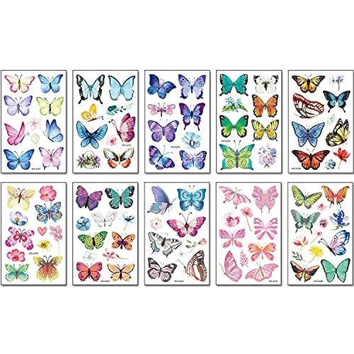 UV Shine Lightning Patterns Temporary Tattoos - Body Tattoo Set for Halloween, Cosplay, Festivals, Dance Parties, and Raves