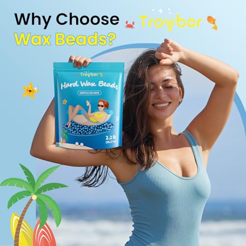 Troyber 2.2lb Hard Wax Beads for Coarse Hair Removal - Brazilian, Bikini & Body