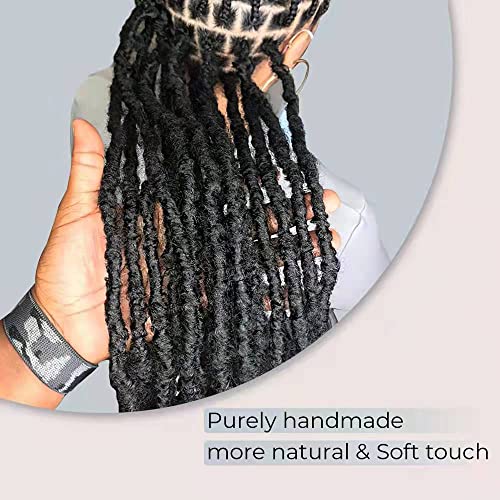 Niseyo Wild Locs 14 Inch Faux Locs with Curly Ends - 8 Packs, Natural Black