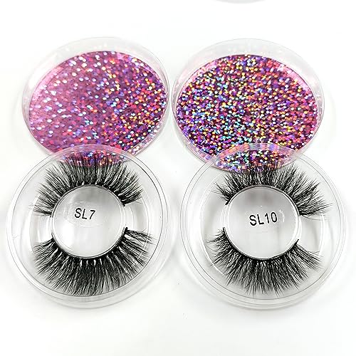 False Eyelashes Bulk 50 Pairs - 10 Styles Natural Fluffy 3D Vegan Lashes