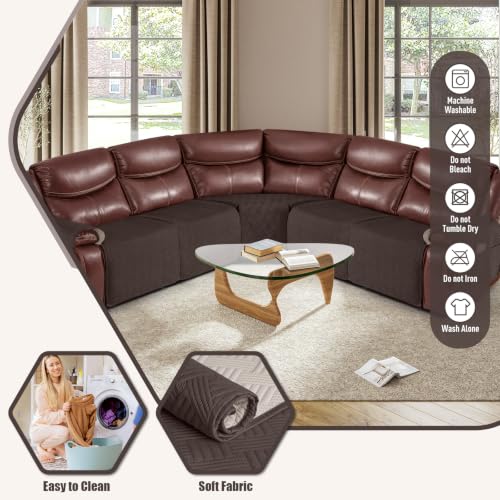 Waterproof Recliner Couch Cover - Chocolate 5 Seat Sectional Sofa Protector