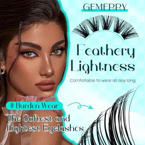Lash Clusters Fluffy Cluster Lashes Extensions Thick 280pcs D Curl Eyelash Clusters DIY At Home Individual Lashes Extension by GEMERRY£¨80P-10-18mm)
