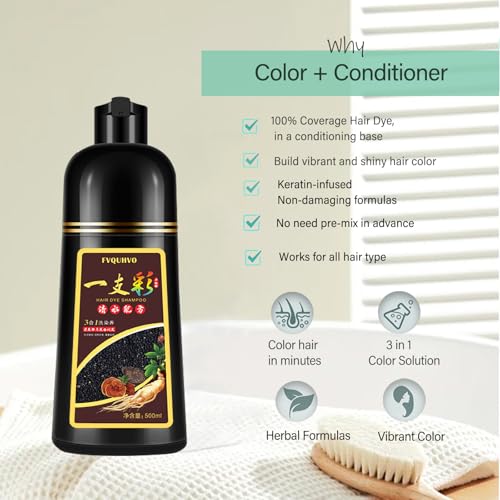 Fvquhvo Burgundy Red Hair Dye Shampoo & Conditioner - Dark Red Wine Variant