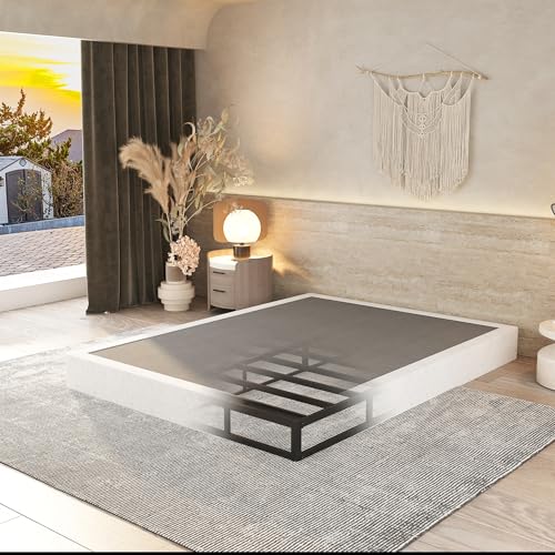 8 Inch Queen Bed Box Spring with Steel Support and Cover - Quiet, Easy Assembly