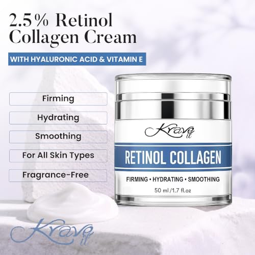 Retinol Face Cream 2.5% Anti-Aging Moisturizer with Hyaluronic Acid for Women & Men