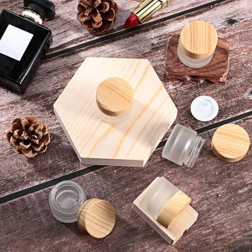 Geiserailie 30 Pcs Glass Cosmetic Jars with Leakproof Lids 30 Gram - Reusable & Durable Makeup Containers
