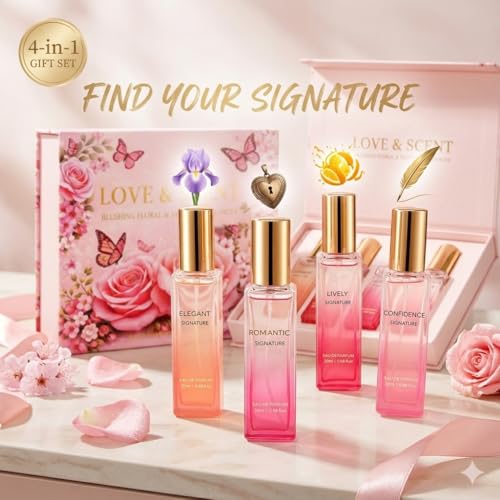 Travel Perfume Gift Set with 4 Floral & Fruity EDP Sprays - Women’s Fragrance Collection