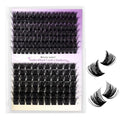 WENDY LASHES 100D+200D Eyelash Extensions 119PCS Wispy Lash Cluster 12-16mm Fluffy Eyelashes DIY D Curl Lash Extension Cluster for Beginners