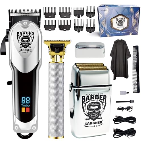 Professional Hair Clippers for Men, Hair Clippers & Hair Trimmer & Mens Beard Trimmer, Cordless Hair Clipper with LCD Display Barber Kit for Men Father
