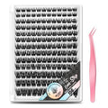 156 PCS Self-Adhesive Lash Clusters ? No Glue Needed, Sticky Strip Individual Lashes for DIY Lash Extensions, Natural Look, Super Hold