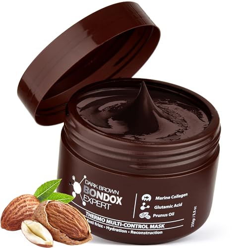 Dark Brown Color Depositing Hair Mask with Almond Oil & Seaweed Collagen – Repair & Hydrate