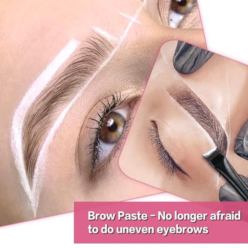 20g White Brow Mapping Paste Brow Contour Paste Brow Lip Shape Position Tool,2pcs Eyebrow Brush Set, Mapping Tool for Sketching Contouring the Eyebrow and Lip