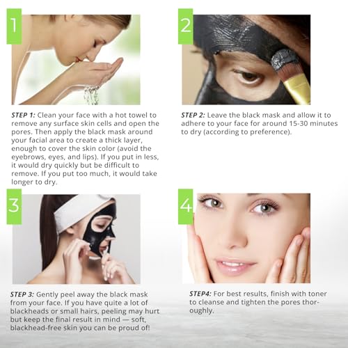 Blackhead Remover Mask for Face: Black Peel Off Face Mask ? Charcoal Peel Off Face Mask for Oily & Combination Skin ? Refreshing Botanical Formula, 2.8 fl oz