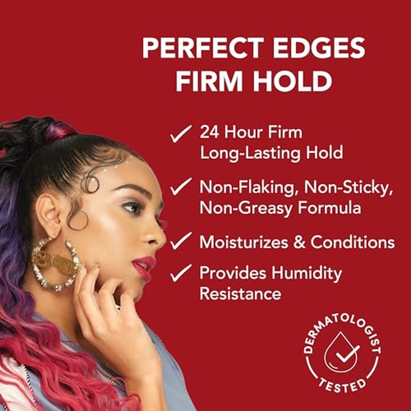 Creme of Nature Perfect Edges¢â Firm Hold Edge Control Gel, 24-Hour Hold, Non-Flaking, Frizz Control, Sleek Hair Gel, Argan Oil Edge Styler, 2.25 oz (Pack of 2)