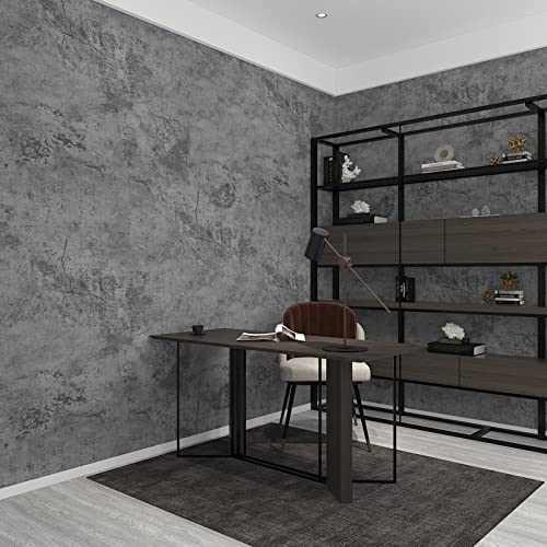 Large Blue Grey Concrete Peel and Stick Wallpaper - 24 x 59.1 Inches Variation of Grey Blue