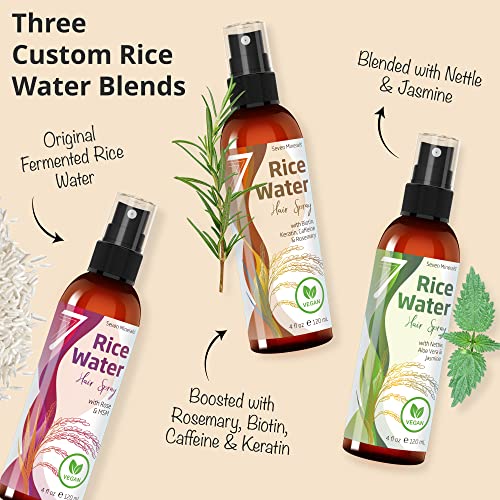 Organic Aloe Vera Gel & Fermented Rice Water Hair Growth Serum with Rosemary Biotin Caffeine Keratin