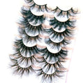 25mm False Eyelashes, Dramatic 8D Faux Mink Lashes Volume,7 styles Mixed Soft Wispy Fluffy Long Lashes for Halloween Cosplay