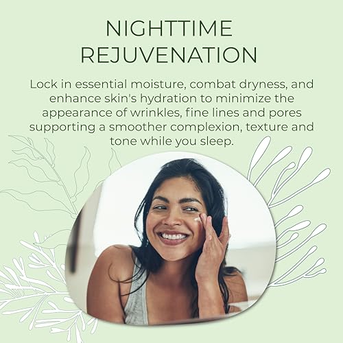 Hydrating Night Face Moisturizer with Sea Kelp & Tamanu Oil - Anti-Aging Skin Care for Women & Men - 1 Oz