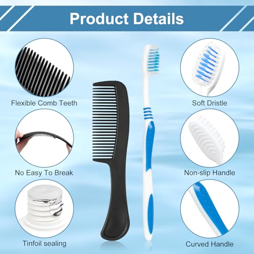 Travel Hygiene Kit with Toothbrush, Toothpaste, Mouthwash, Shaver & Accessories - 10 Pack