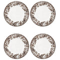 Spode Delamere 8-Inch Salad Plate Set of 4 Brown & White - Holiday Dinnerware