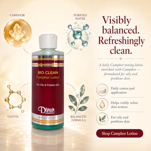 Camphor Lotion for Oily Skin - Balances Sebum & Reduces Blemishes - 4 fl oz (120ml) - Bio Clean Variation