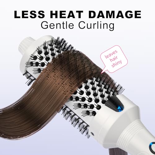 Heated Round Hair Brush 1.77 Inch Ionic Ceramic Curling Iron Volumizer - Dual Voltage