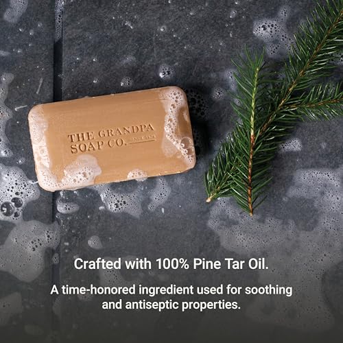 Pine Tar Bar Soap for Men - 3.25 Oz, Pack of 6, Deep Cleansing & Moisturizing