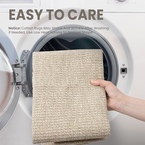Washable Runner Rug 3x8 Ft Non Slip Foyer Rug Sand Beige - Earthall