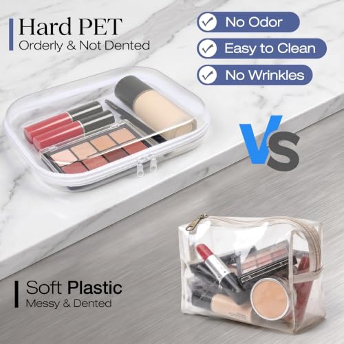 3 Pack Large Clear Hard Shell Zipper Diaper Bag Organizer - 10x12 Inches
