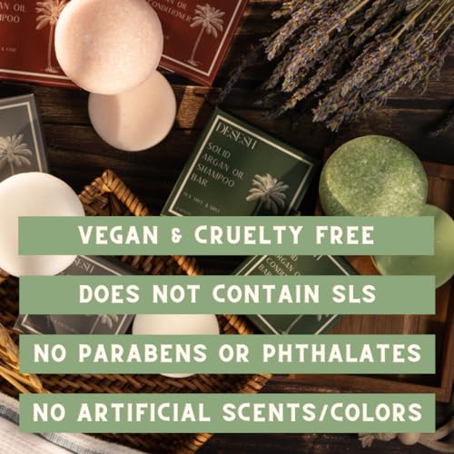 Argan Oil Solid Shampoo Bar Bundle with Tea Tree & Mint - Vegan, Cruelty-Free, Made in USA, Plastic-Free, All Hair Types