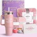 Birthday Gifts for Women, Self Care & Get Well Soon Gift Baskets, Jasmine Relaxing Spa Care Package with 40oz Tumbler & Flannel Blanket, Encouragement Thinking of You Gifts for Her, Mom, Friend,Girl