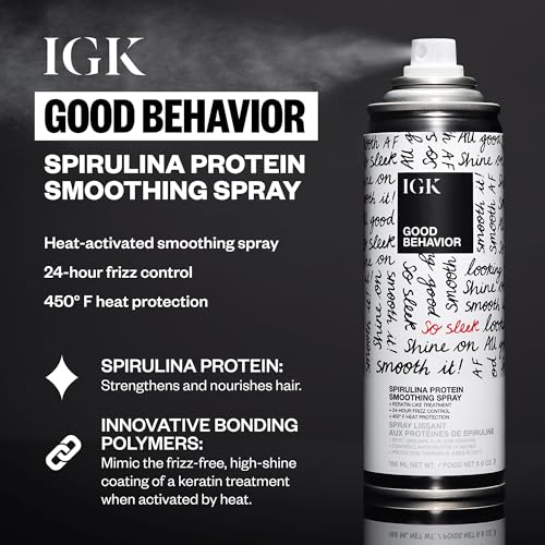 IGK Must Have Travel Kit Holiday 2025 ? Includes GOOD BEHAVIOR Smoothing Spray, DISCO DISCO Shine Spray & ANTISOCIAL Dry Hair Mask ? TSA Approved Travel Size Hair Essentials