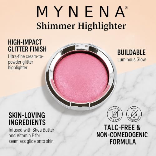 Mynena Bright Pink Highlighter & Body Illuminator - Blush Quartz Variation