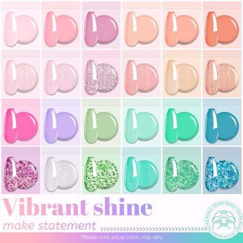Mermaid Fairy 24 Color Patting Gel Polish Palette with Glitter Ombre Shades - Ocean Coral & Mermaid-Inspired Nail Art