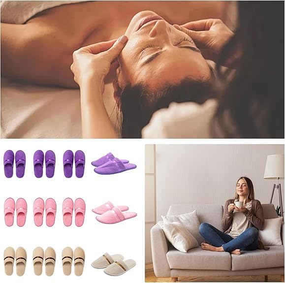 12 Pcs Washable Non-Slip Guest House Slippers for Visitors