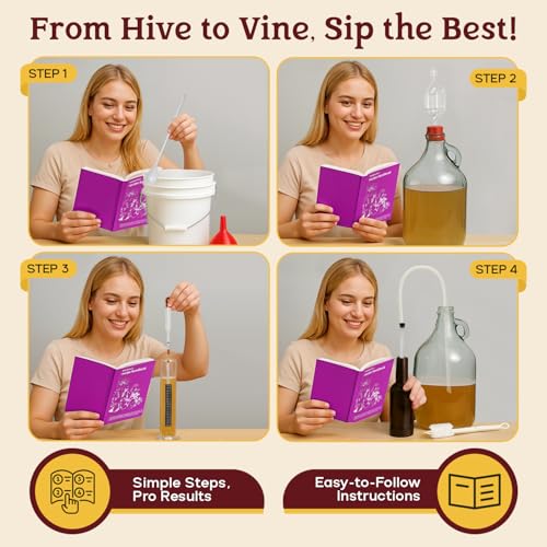 Complete Wine & Mead Making Kit for Home Brewing - Includes Glass Carboy & Fermenter