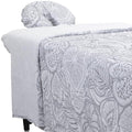 Massage Sheet Set - ForPro Designer Flannel 3-Piece, Island White (Variation of White Island Tranquility)
