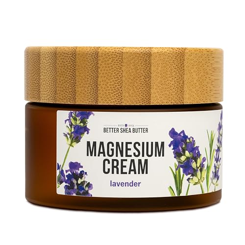 Lavender Magnesium Cream with Shea Butter - Night Relief Lotion for Muscle Tension & Cramps - Pregnancy & Kids Safe