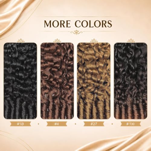 Burmese Curly Crochet Hair 22 Inch Human Hair Extensions for Black Women - Mini Knots, Invisible Knotless, 50g, 40 Strands, Variation BR50G 1B#