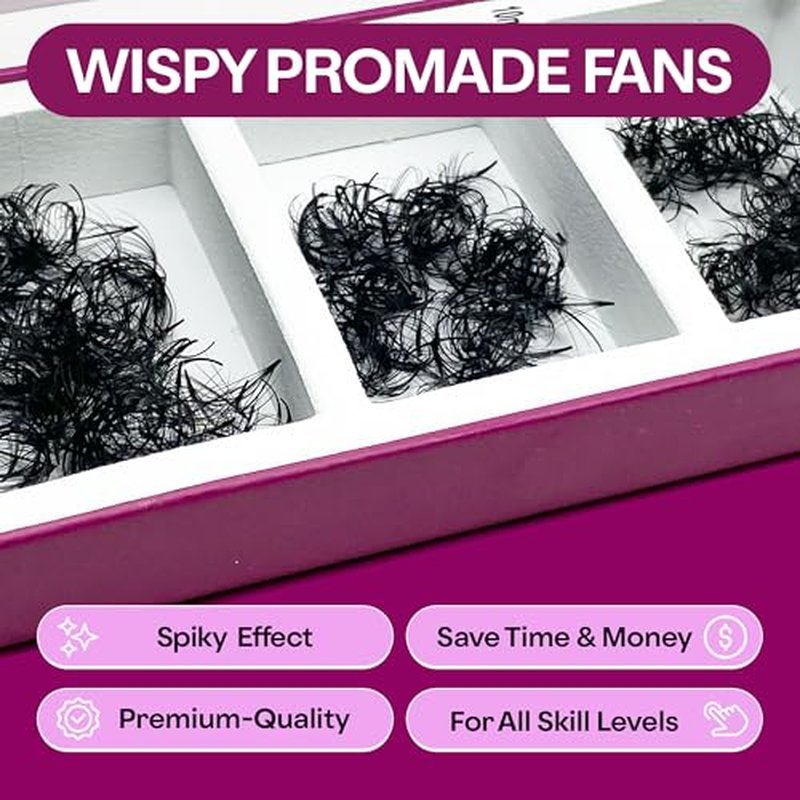 750 Wispy Promade Fans - 5D 7D 9D, C D CC Curl 0.05-0.07mm Thickness Mixed Length - Handmade Wispy Eyelash Extensions Loose Premade Lash Fans Soft Spikes Volume Lash (5D-0.07-C, 9/10/11)