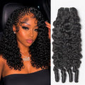 Karlami Burmese Curly Hair Bundles 16 Inch Natural Black 3C4A Water Wave Human Hair Extensions