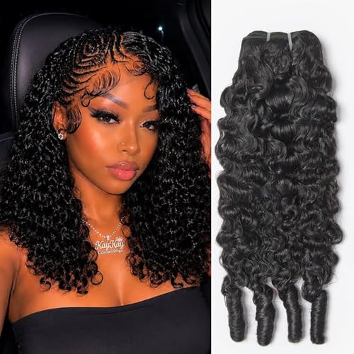 Karlami Burmese Curly Hair Bundles 16 Inch Natural Black 3C4A Water Wave Human Hair Extensions