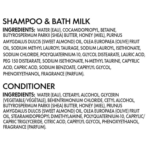SheaMoisture Baby Essentials, Nighttime Shampoo & Bath Milk + Deep Conditioner, Manuka Honey & Lavender, Pediatrician-Tested, Hypoallergenic, Tear-Free