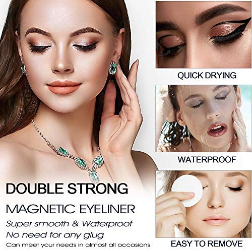 Magnetic Eyelashes with Eyeliner Kit - Magnetic Lashes Natural Looking,Upgraded Long Lasting,10 Pairs 3D Reusable 5 Magnet False Eyelashes with Applicator, Easy to Apply.