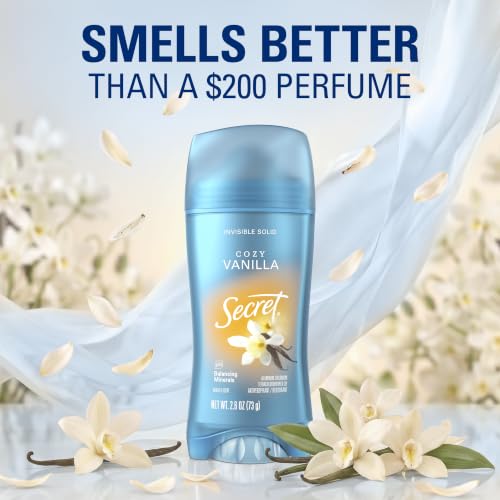 Secret Fresh Antiperspirant Deodorant for Women - Vanilla, 72hr Breathable Solid, Pack of 3 - 2.6 oz