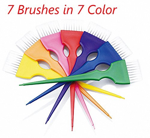 PERFEHAIR 7-Piece Hair Dye Mixing Bowls & Brush Kit, 200ml Capacity, Rainbow Colors