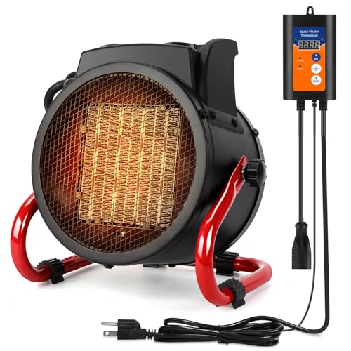 Greenhouse Heater with Digital Thermostat 1500W - Red Variation