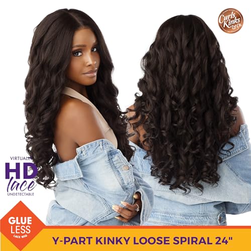 Sensationnel Kinkyedges 24 Inch Synthetic Wig - Kinky Spiral Style, Dark Brown